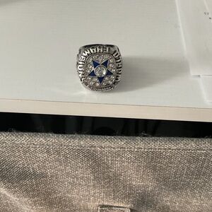 Silver and Blue Men's Ring